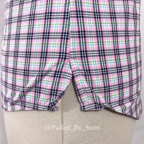 LILLY PULITZER Multicolor Plaid Long-Sleeve Ruffle Button-Front Shirt - Size 8 - Picture 9 of 16